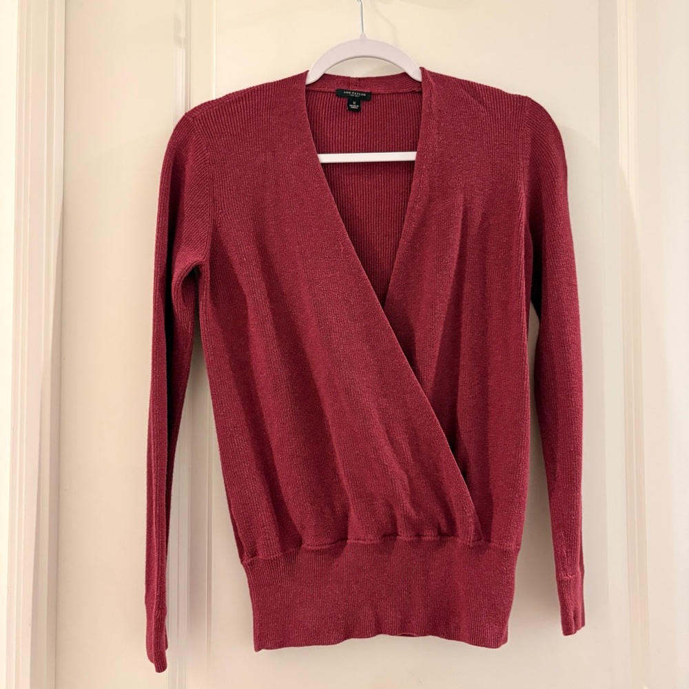 Ann Taylor Wrap Sweater Wool Blend